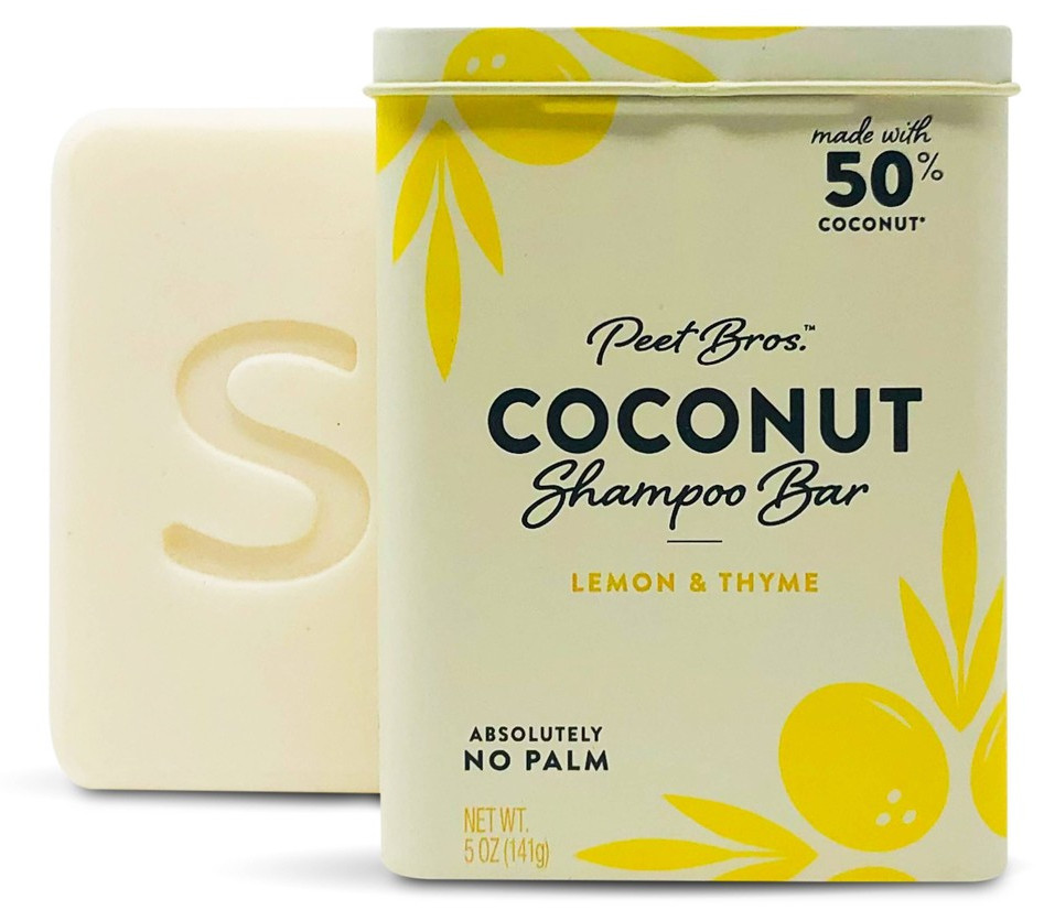 Peet Bros Coconut Shampoo Bar - Nourishing Lemon & Thyme Formula