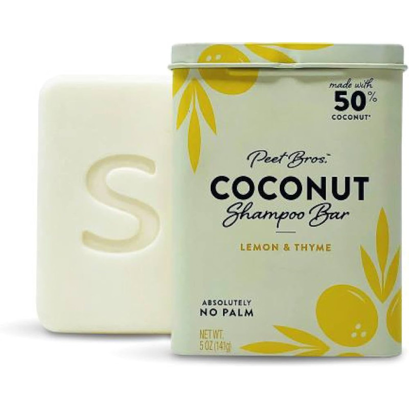 Peet Bros Coconut Shampoo Bar - Nourishing Lemon & Thyme Formula