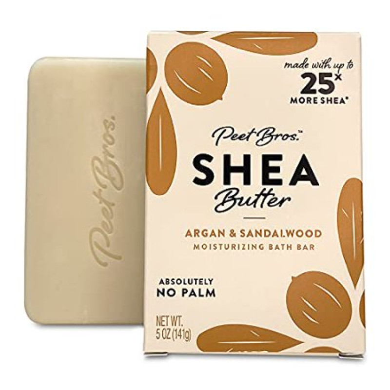 Peet Bros Shea Butter Bath Bar - Nourishing Argan & Sandalwood