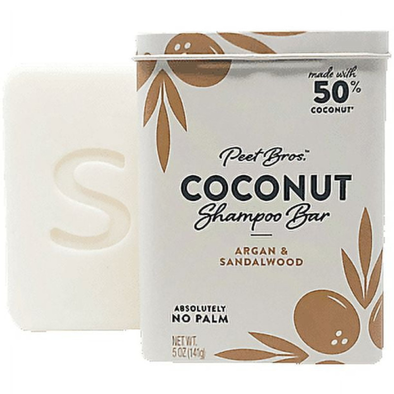 Peet Bros Coconut Shampoo Bar - Nourishing Argan & Sandalwood Formula
