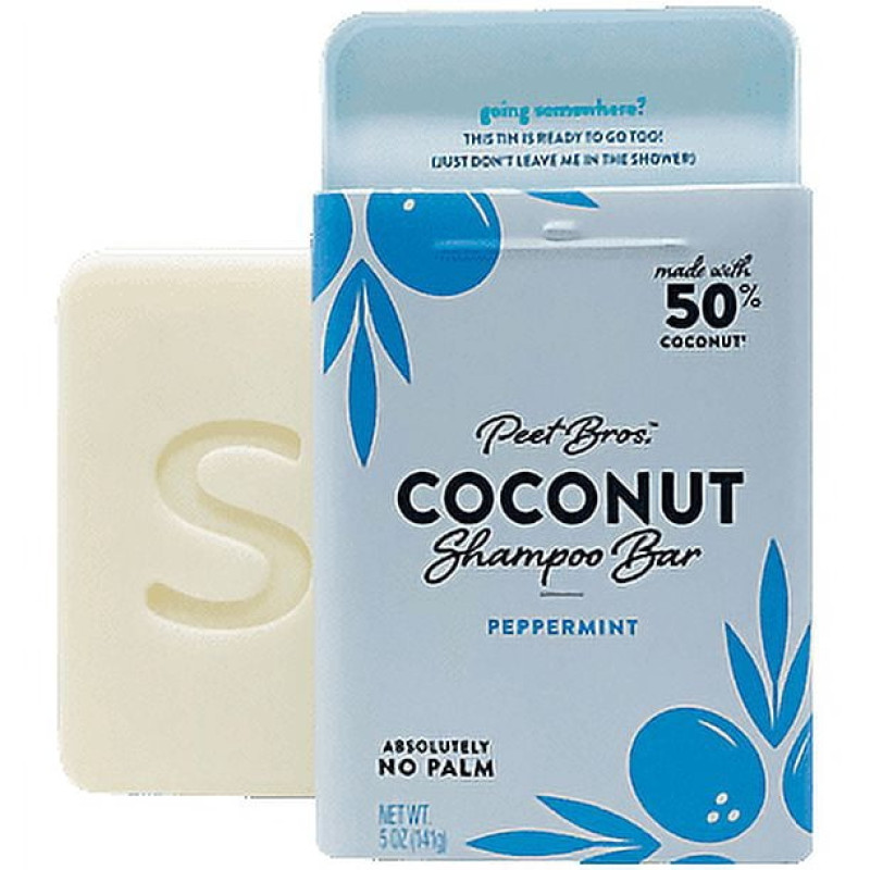 Peet Bros Coconut Shampoo Bar - Refreshing Peppermint Cleanse