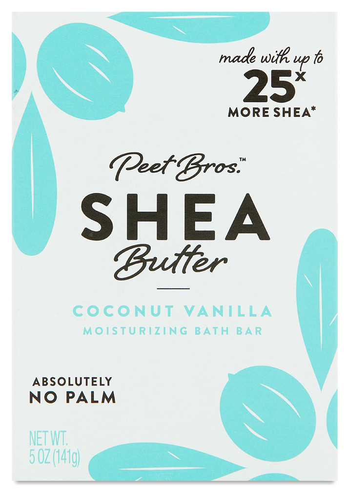 Peet Bros Shea Butter Bath Bar - Coconut/Vanilla Scented Moisturizing Soap