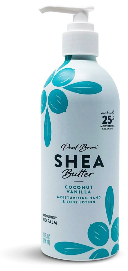 Peet Bros Shea Butter Body Lotion - Coconut/Vanilla Scent for Deep Hydration