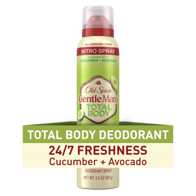 Old Spice Old Spice Gentle Man's Total Body Aluminum-Free Deodorant Spray, Cucumber + Avo cado, 3.5 oz