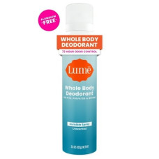 Lume Whole Body Deodorant for Women  Spray Deodorant  Aluminum Free  Unscented  3.6oz