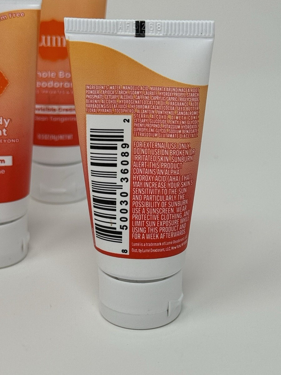 Lume Deo Cream 0.5oz Mini Tube - Tangerine