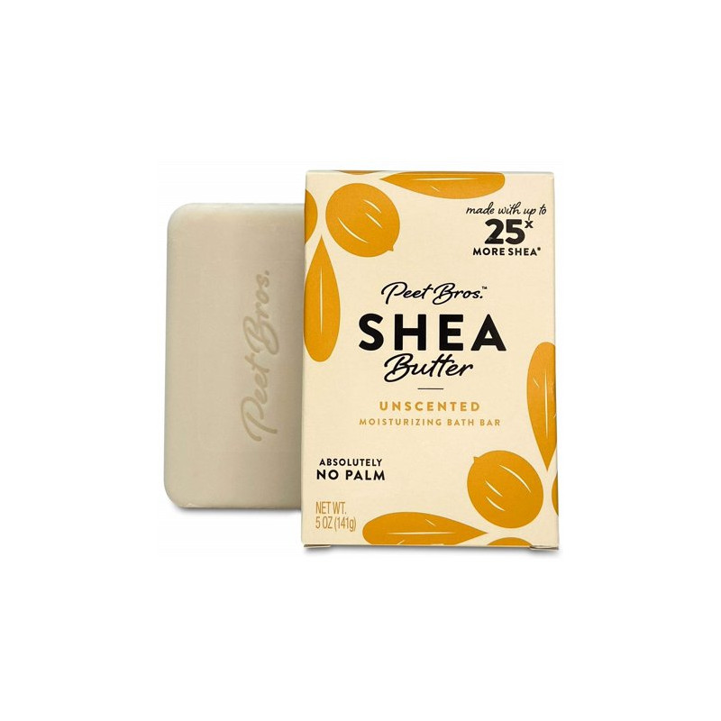 Peet Bros Shea Butter Bath Bar - Nourishing Unscented Cleanser