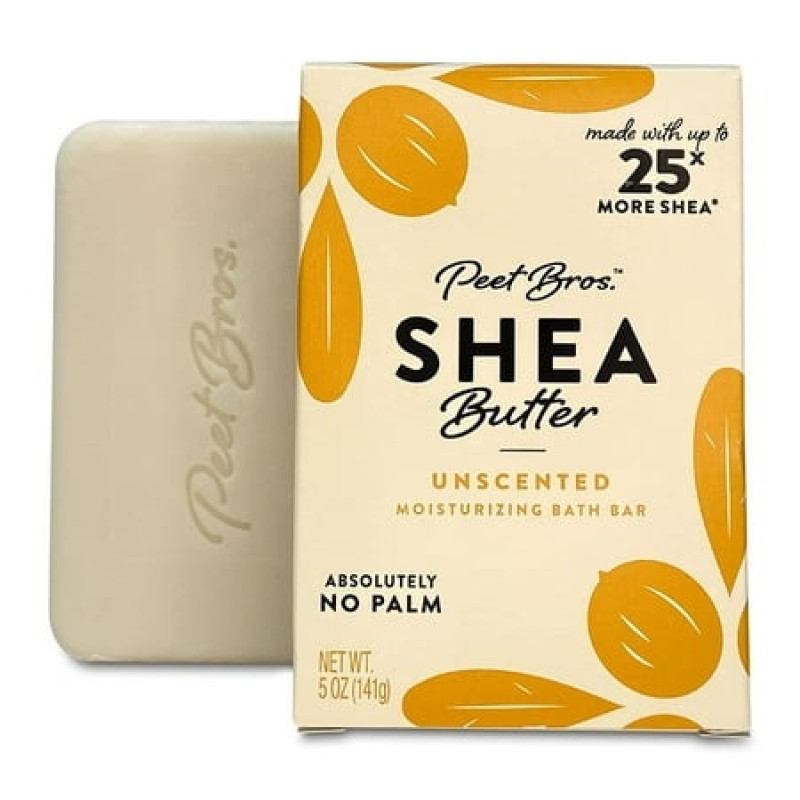 Peet Bros Shea Butter Bath Bar - Nourishing Unscented Cleanser